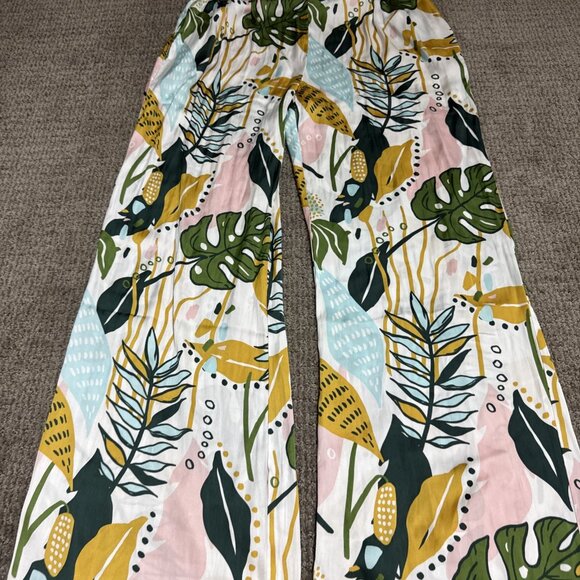 H/G Pants Multicolored Floral Semi Sheer Women’s Size Medium - Picture 9 of 12